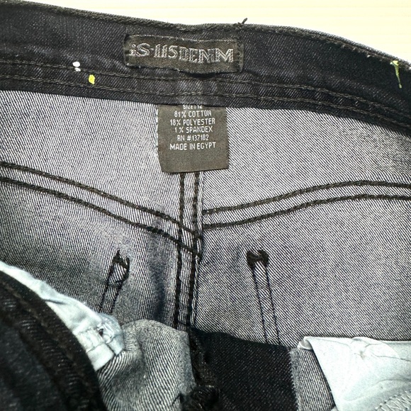 GS-115 Graffiti Destroyed Stretch Hip-Hop Urban MOTO Splatter Shorts Size 12 - Picture 3 of 6